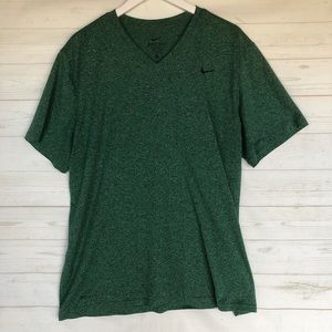 Green Nike Dri-Fit V-Neck T-Shirt